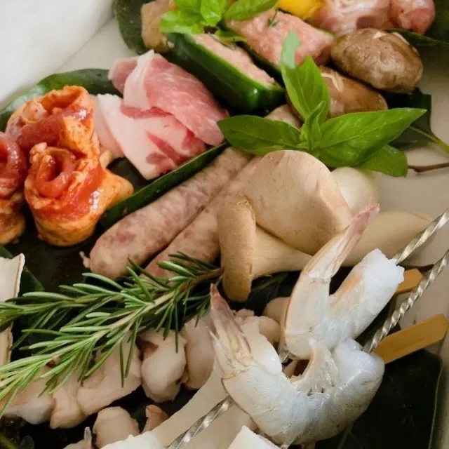 今日はバーベキューとお泊まりのお客様